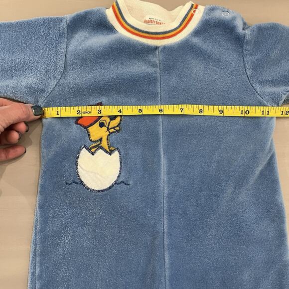 Vintage Healthtex Romper Velour Size 24 Months Duck Applique USA MCM Kids - Picture 10 of 13